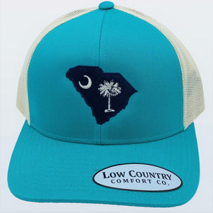 South Carolina Flag Teal/Beige Hat