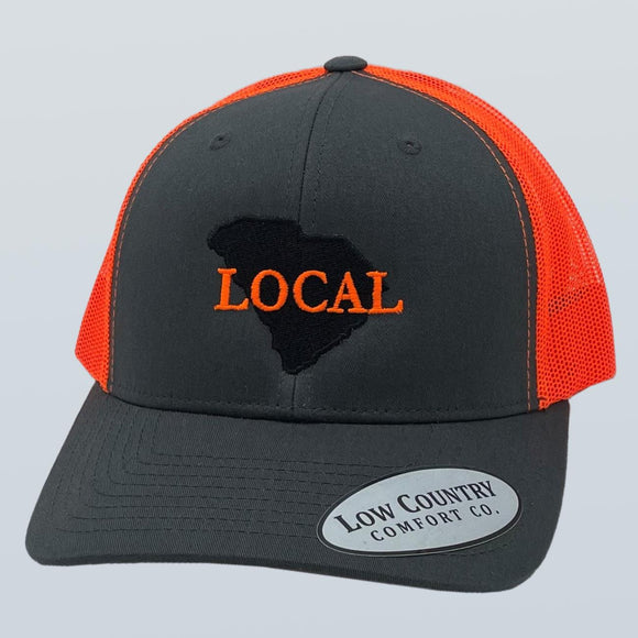 South Carolina Local Embroidery Charcoal/Neon Orange Hat