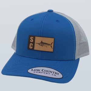 South Carolina Marlin Leather Patch Steel Blue/Silver Hat