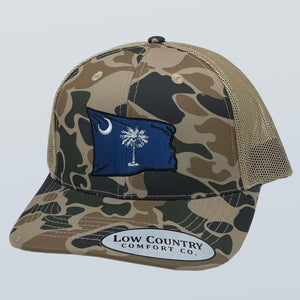 South Carolina Wavy Flag Old School Camo/Khaki Hat