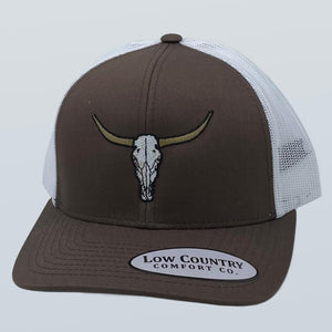 Steer Skull Hat Brown/White