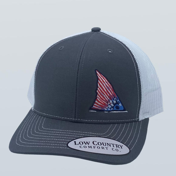 Stars & Stripes Red Drum Charcoal/White Hat