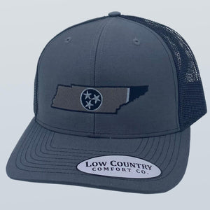 Tennessee Flag Greyscale Charcoal/Black Hat