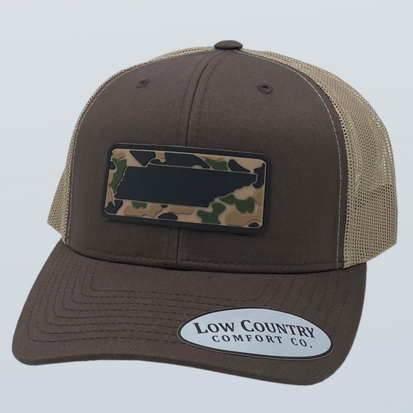 Tennessee Outline Camo PVC Patch Hat Brown/Khaki