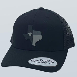Texas Flag Greyscale PVC Patch Black Hat