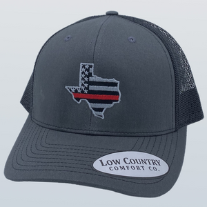 Texas Red Line Hat Charcoal/Black