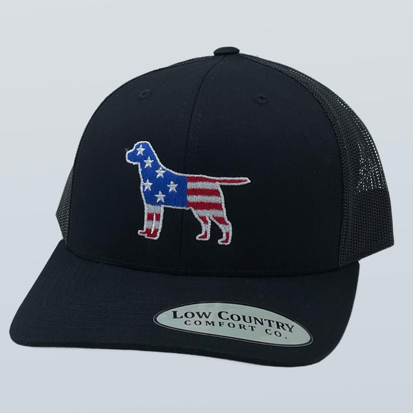 USA Flag Lab Black Hat