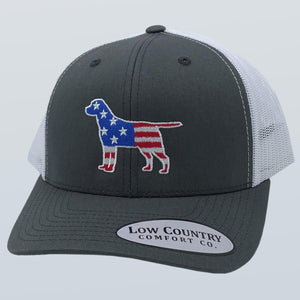 USA Flag Lab Charcoal/White Hat