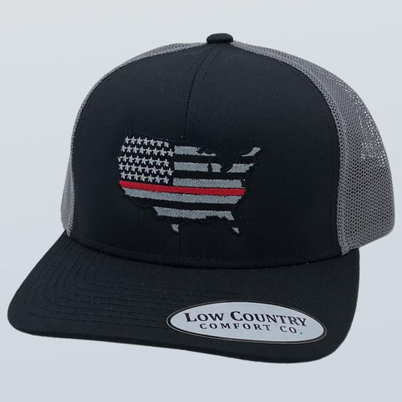 USA Red Line Black/Charcoal Hat