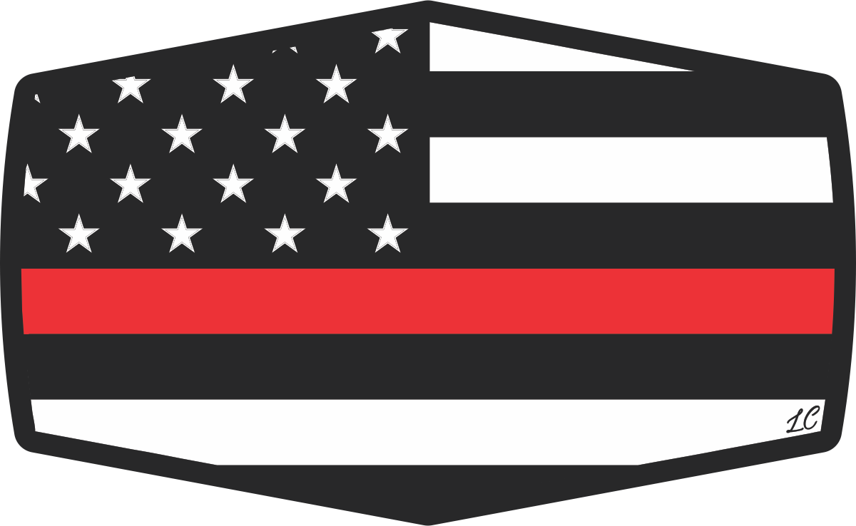 Multi Red Line Sticker LC USA Red Line Sticker – Riverbed Threads